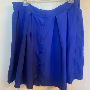 Blue mini button down skirt